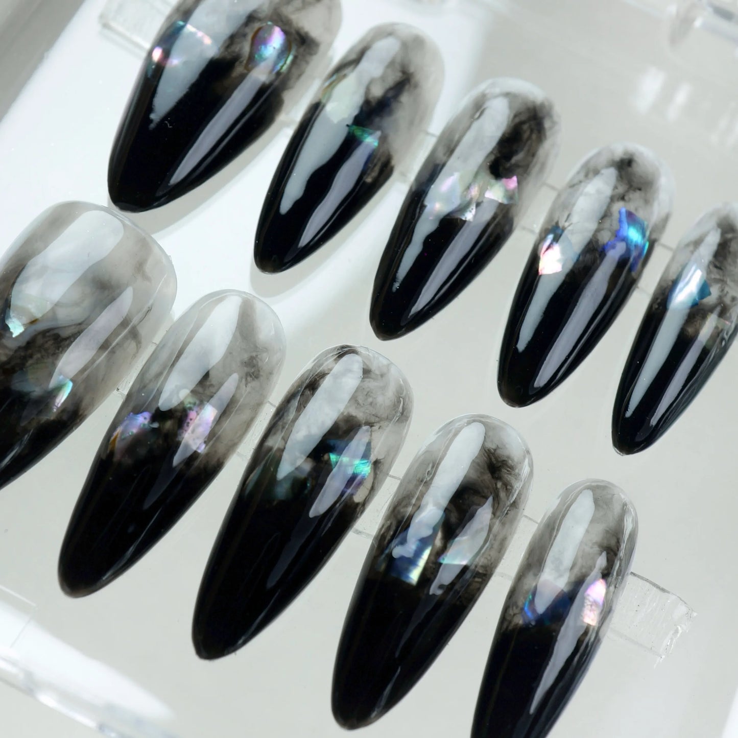 Like fog rolling through midnight—these nails are dark, dreamy, and dangerously chic.