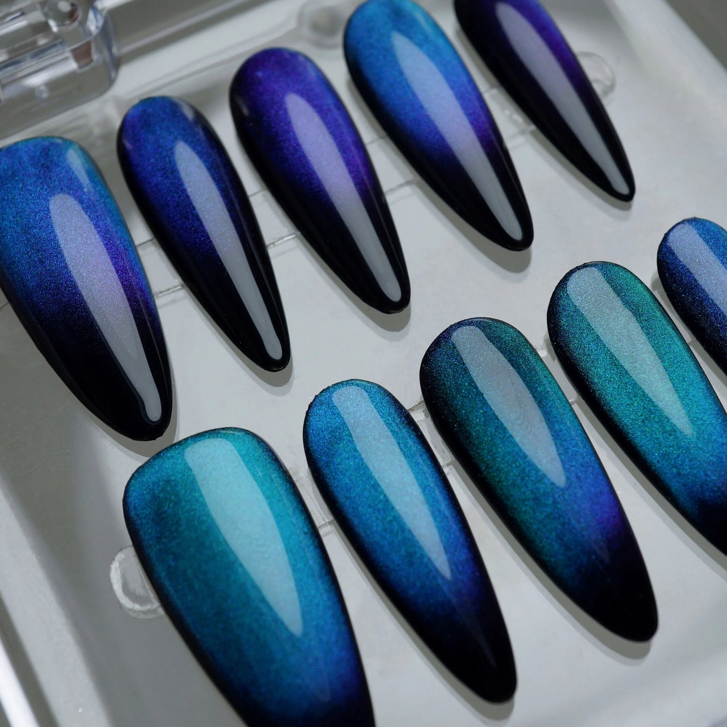 B-A04 | Abyssal Gaze nail art detail view – Donailsart