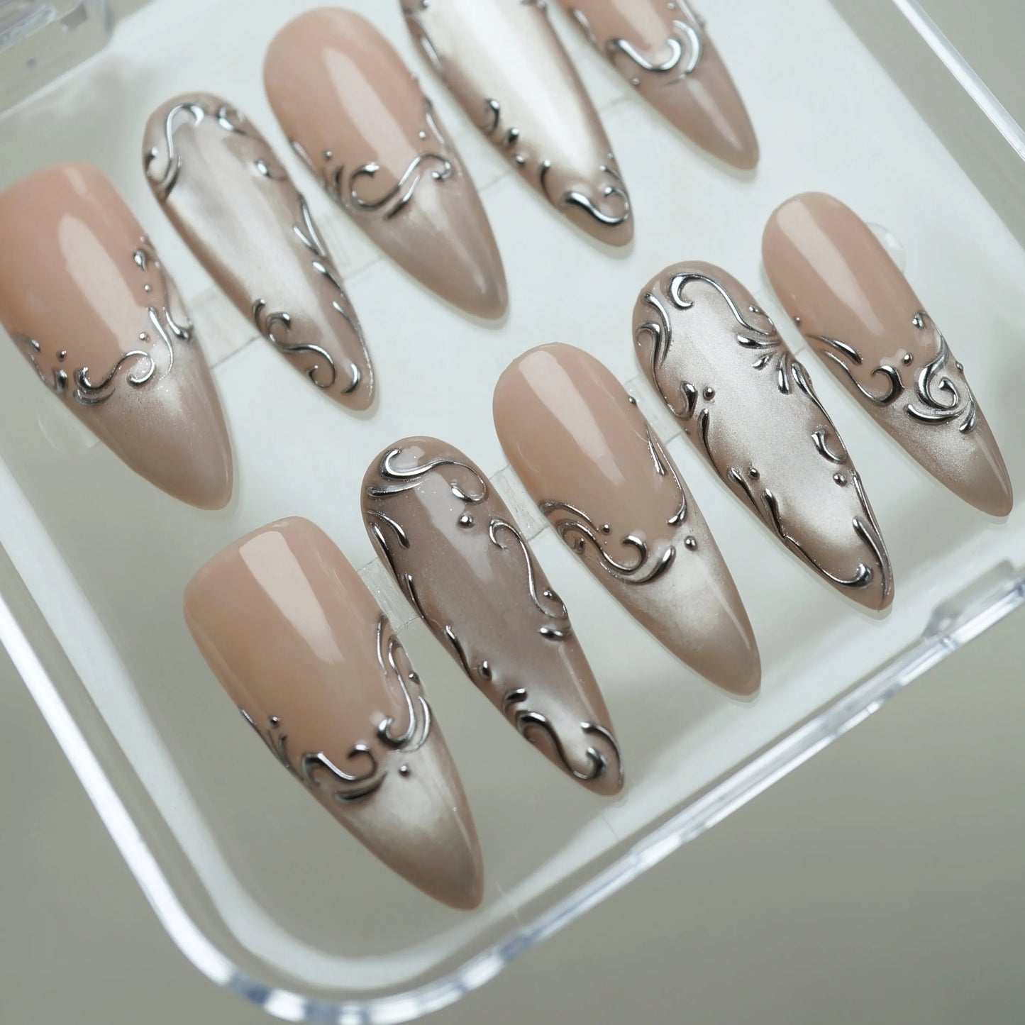 Champagne Drift nail art product view – Donailsart