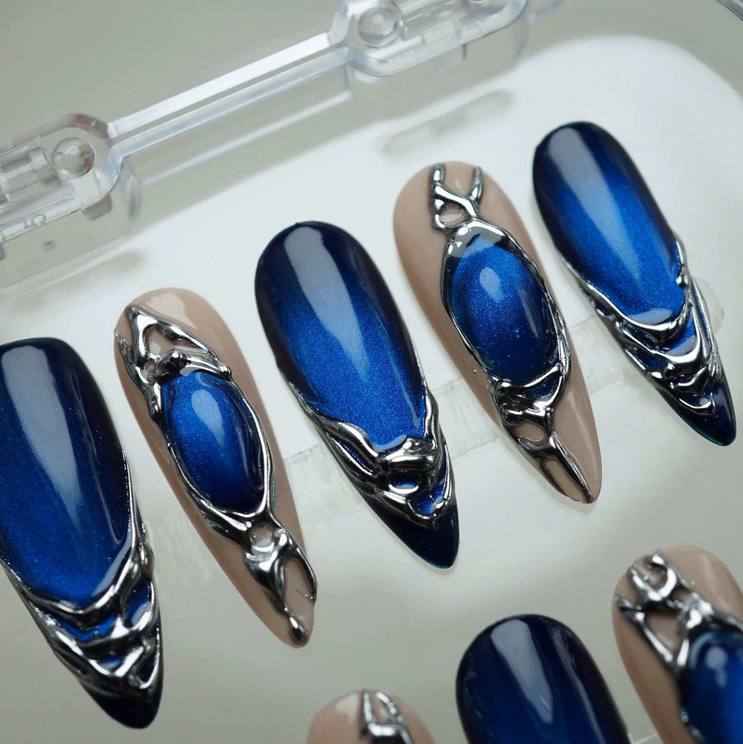 Blue Alloy nail art product view – Donailsart