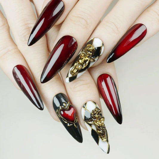 Gilded Obsession press-on nails on hand – Donailsart