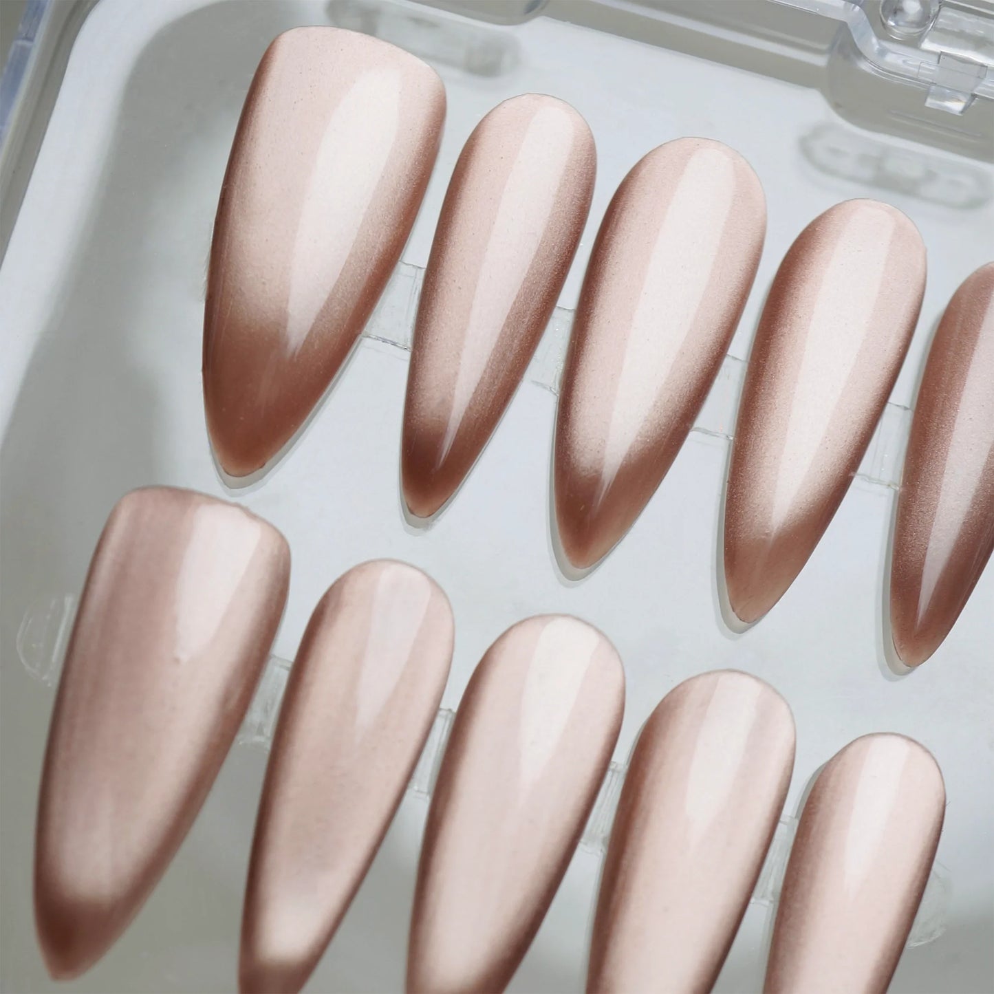 X10 | Rose Latte nail art detail view – Donailsart