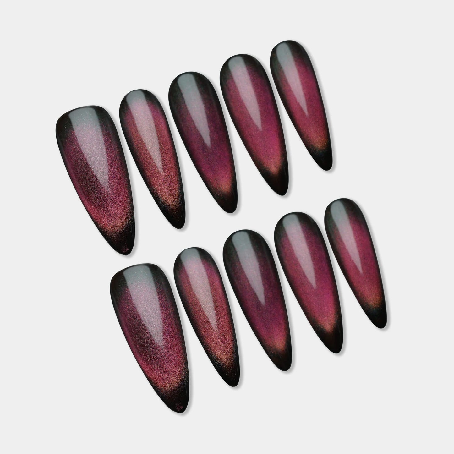 YU05 | Garnet Red press-on nail set by Donailsart – deep red nail art