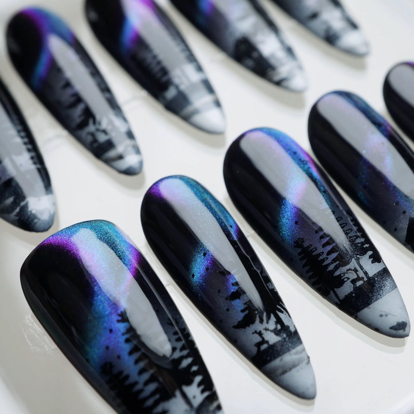Aurora nail art side angle – Donailsart
