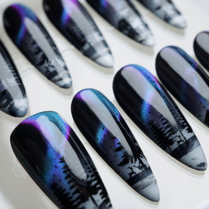 Aurora nail art side angle – Donailsart