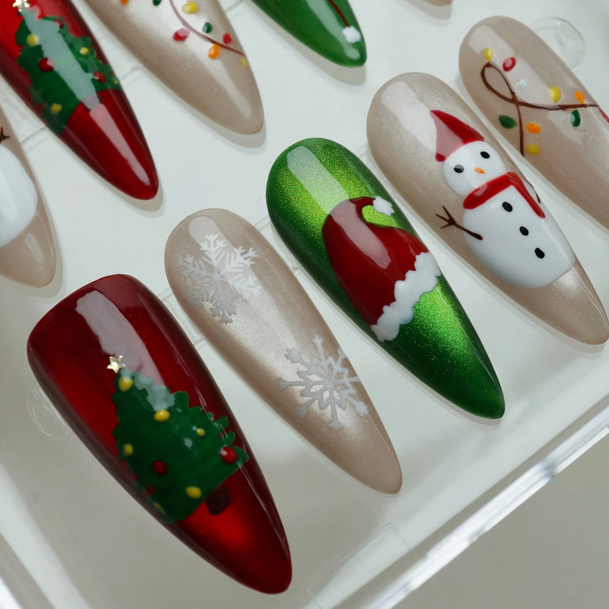 Merry Morning nail art side angle – Donailsart