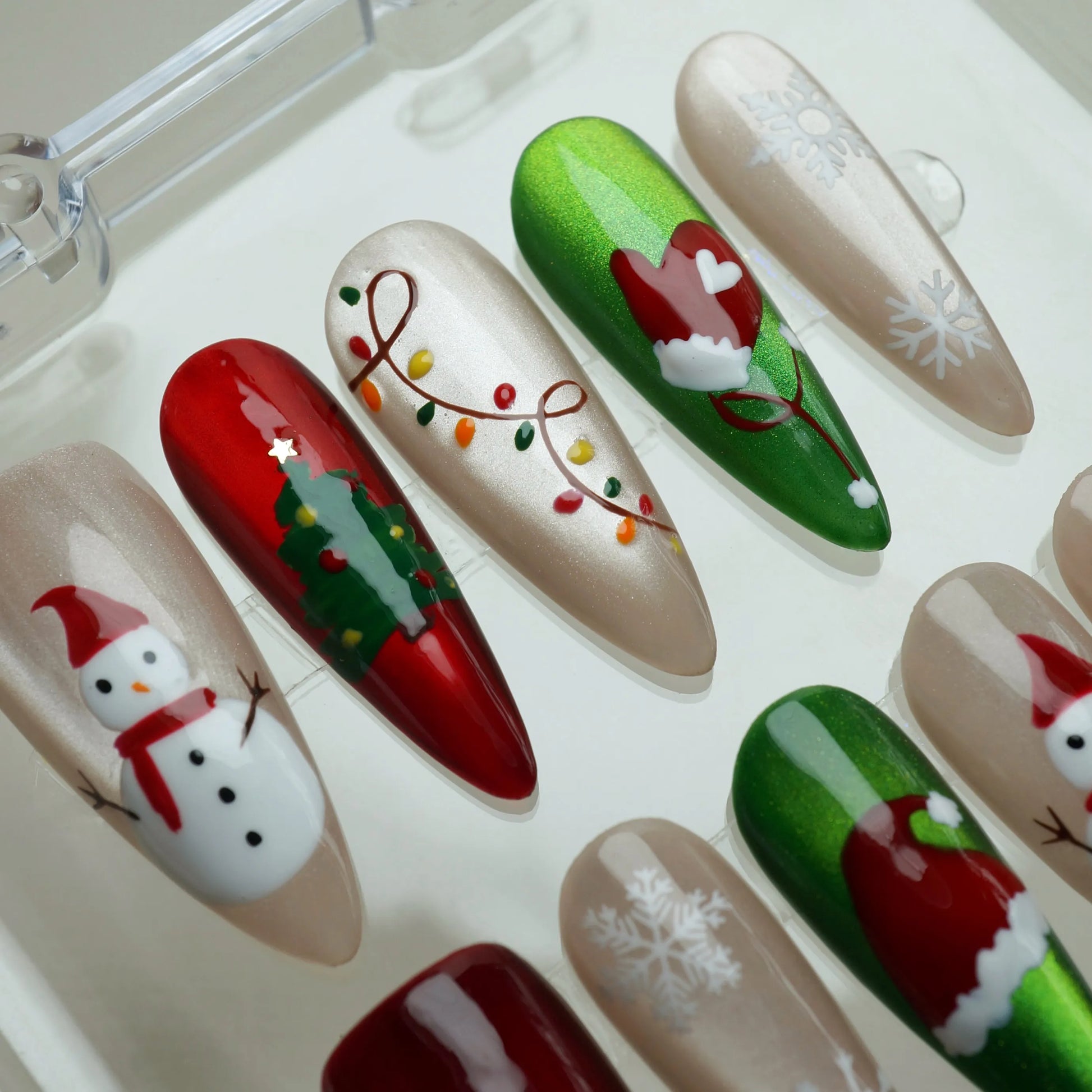 Merry Morning nail art detail view – Donailsart