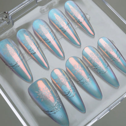 Frostlight nail art detail view – Donailsart