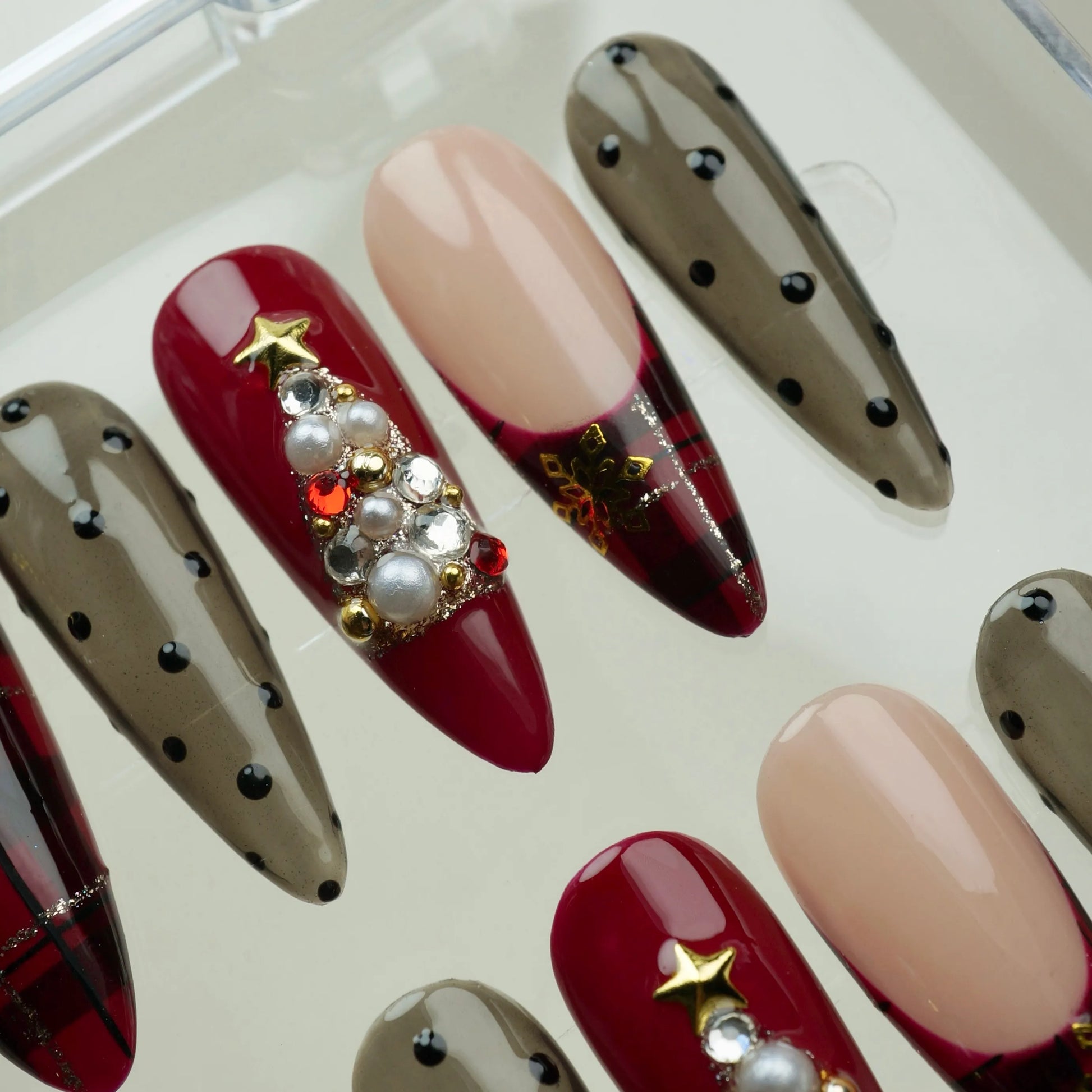 Royal Tartan Eve nail art side angle – Donailsart