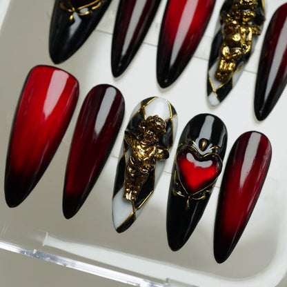 Gilded Obsession nail art side angle – Donailsart