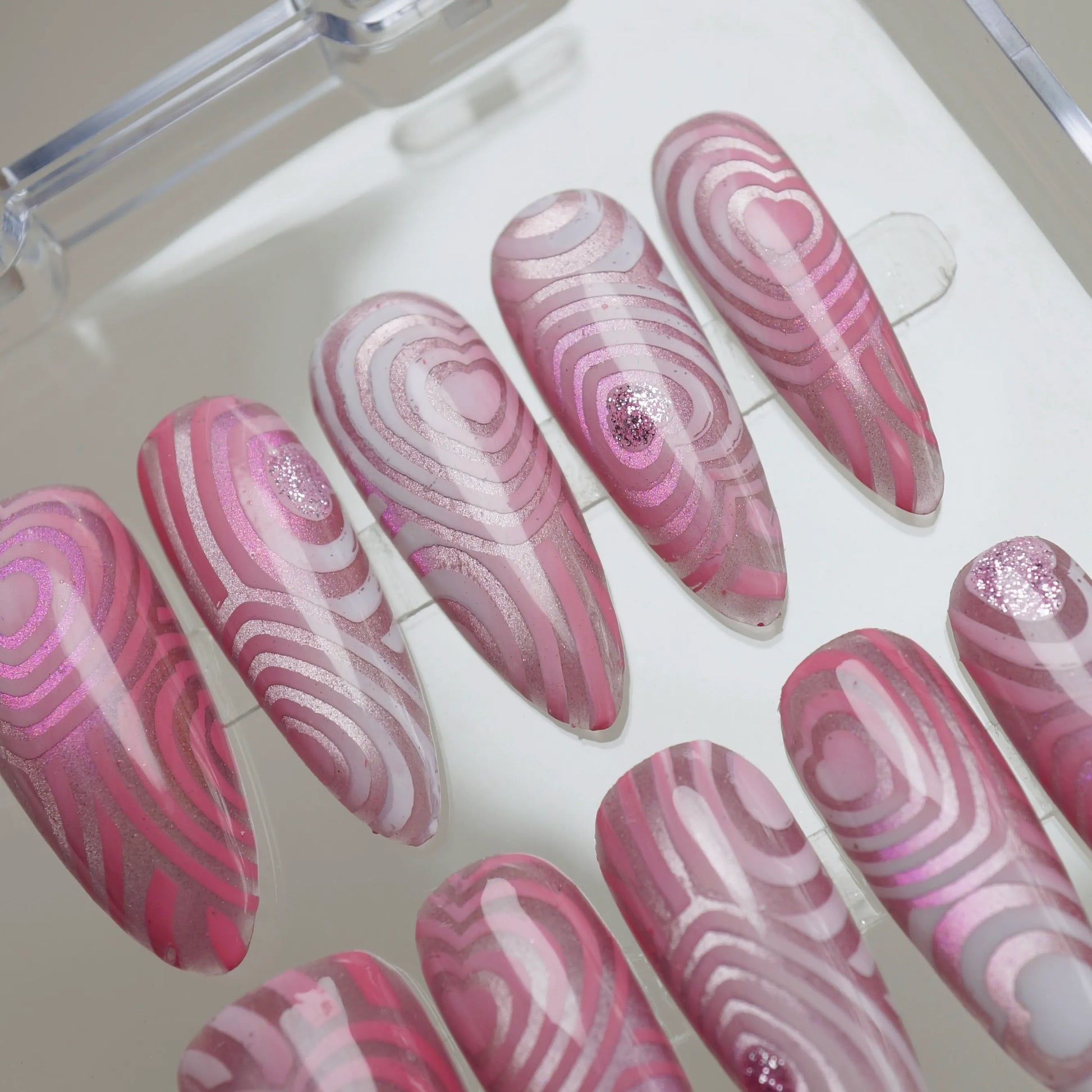 Pink Labyrinth nail art product view – Donailsart