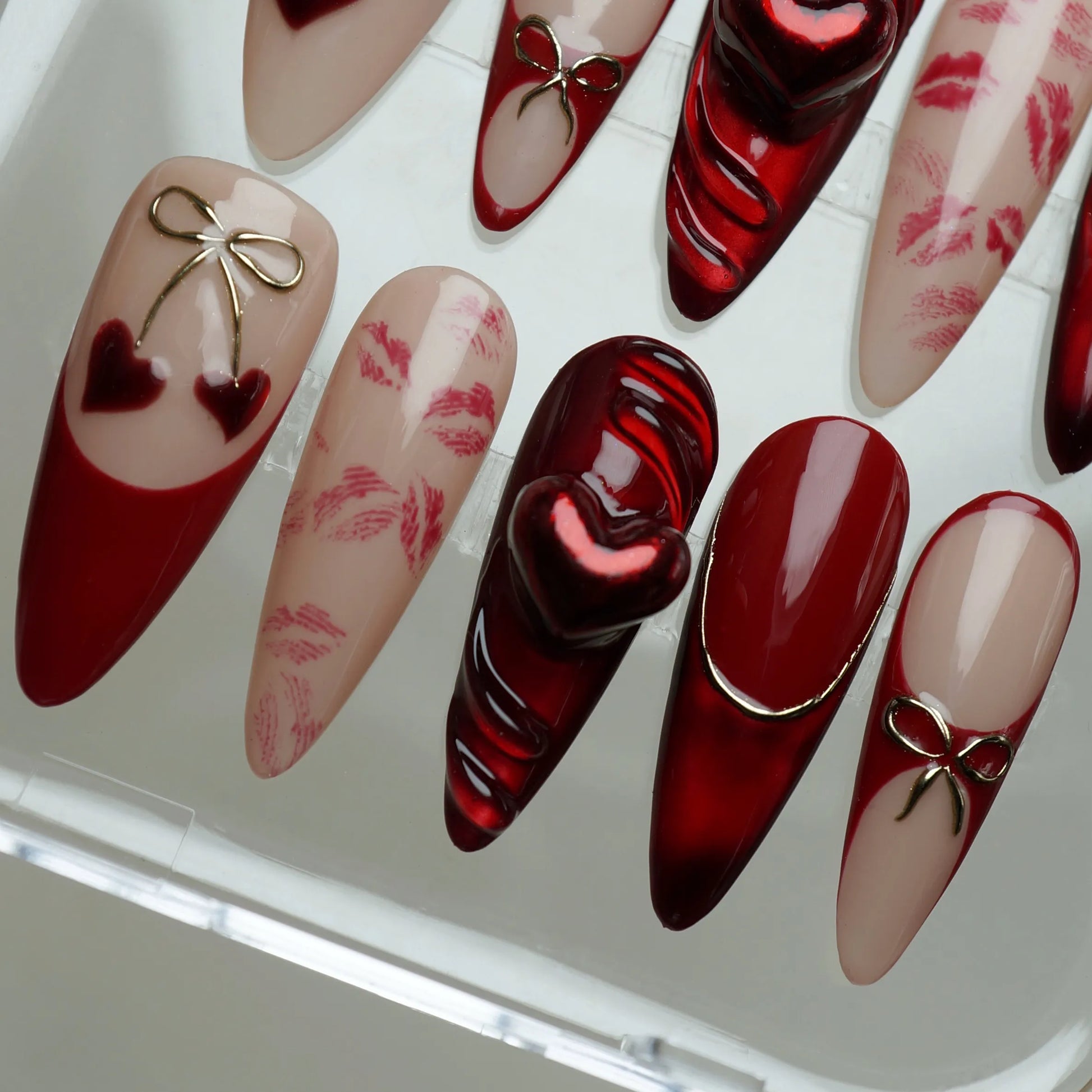 Lovers' Seal nail art side angle – Donailsart