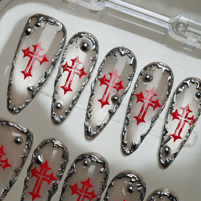 Sacred Sin nail art detail view – Donailsart
