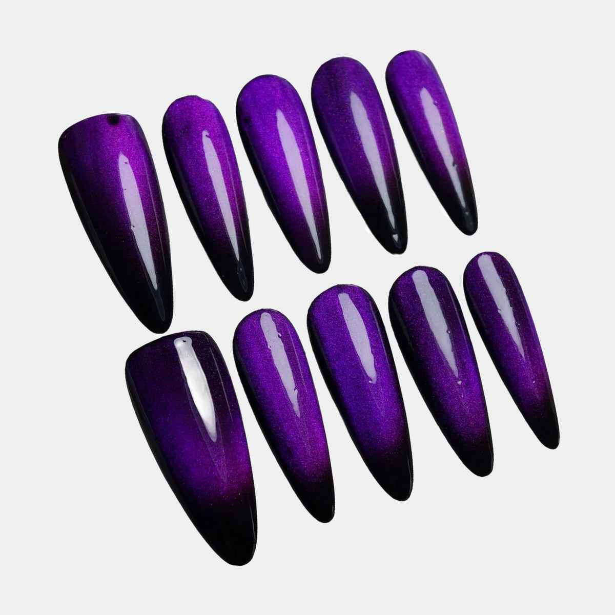 R113 | Amethyst Veil press-on nail set by Donailsart – purple nail art