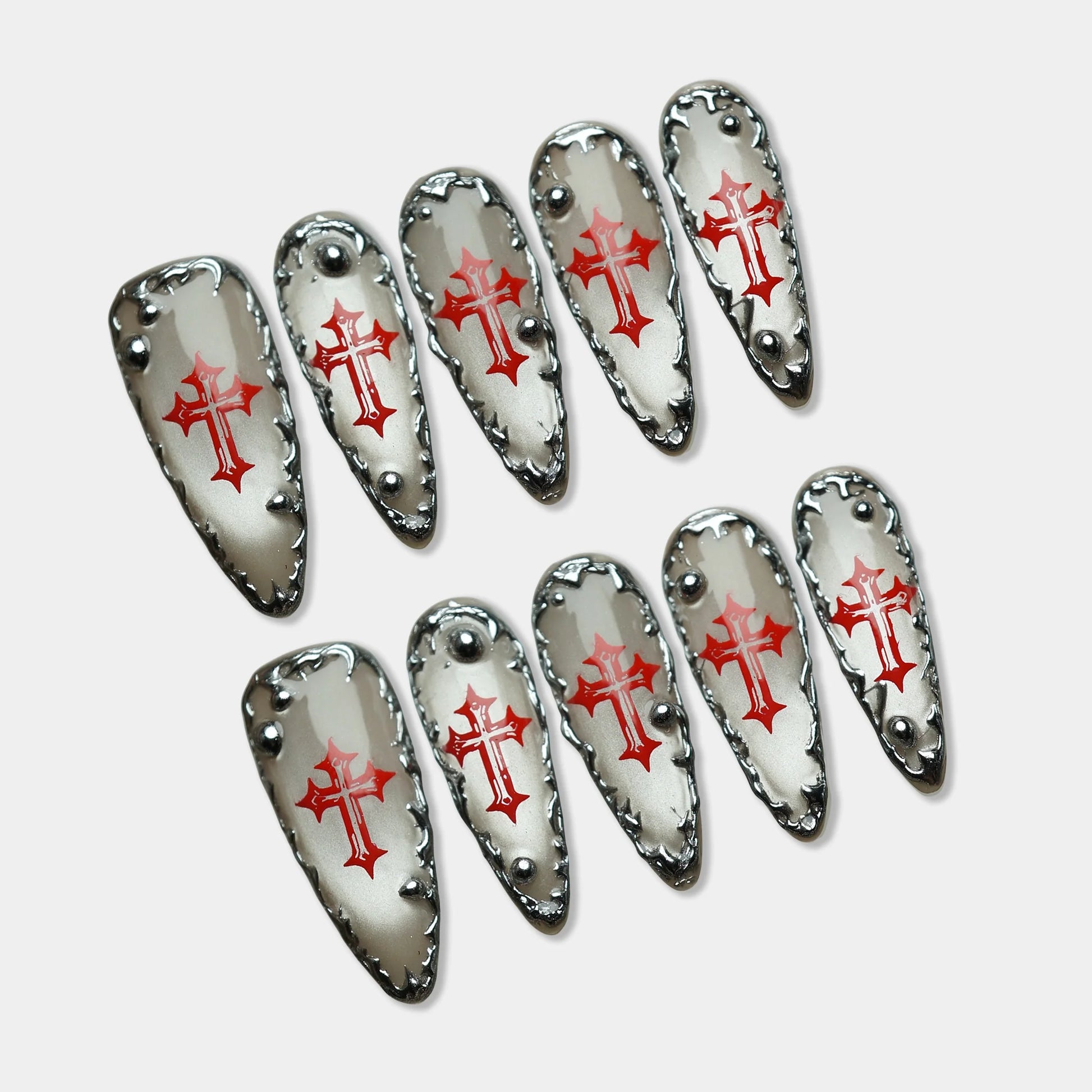 Sacred Sin press-on nail set by Donailsart – dark gothic nail art