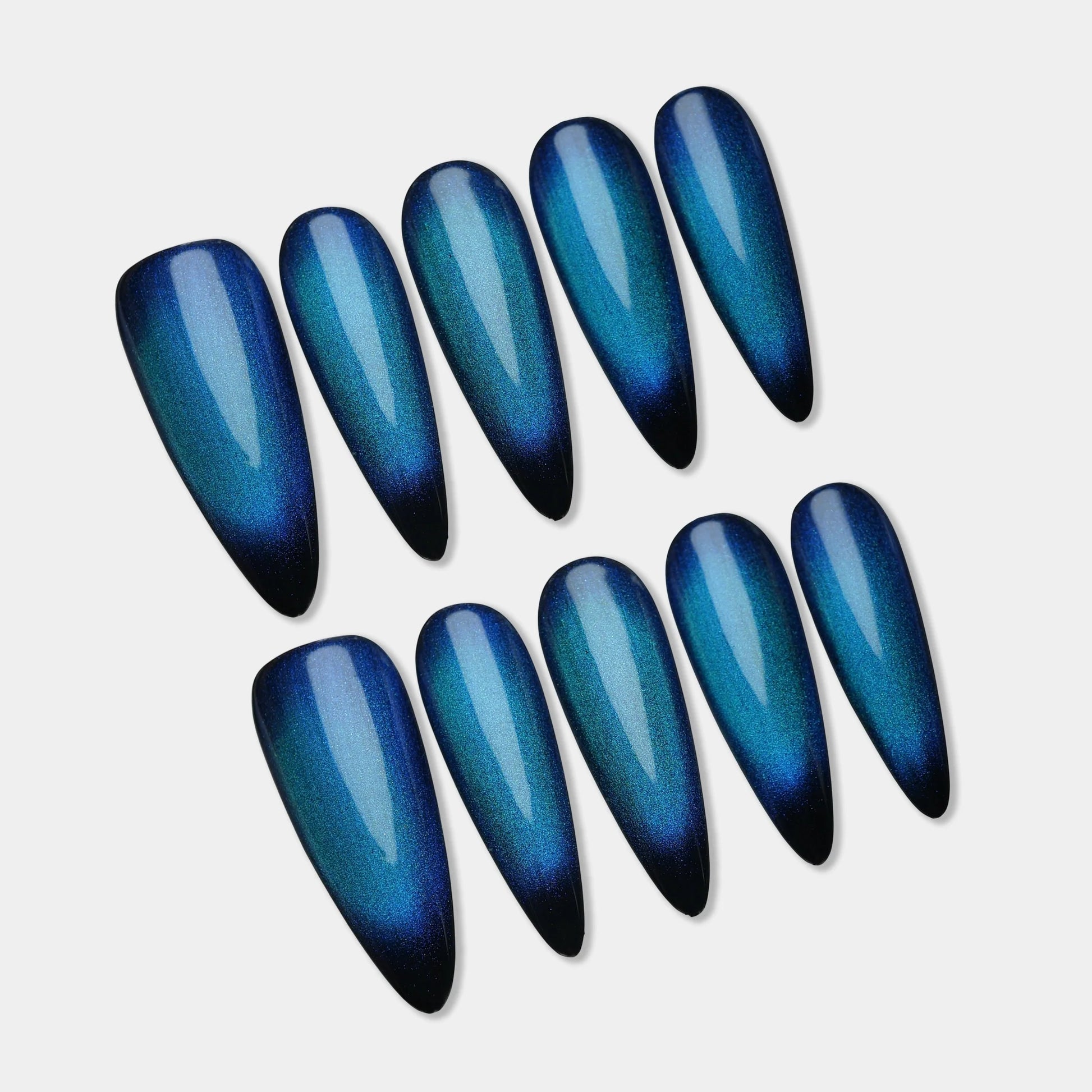 YU11 | Teal Blue press-on nail set by Donailsart – teal nail art