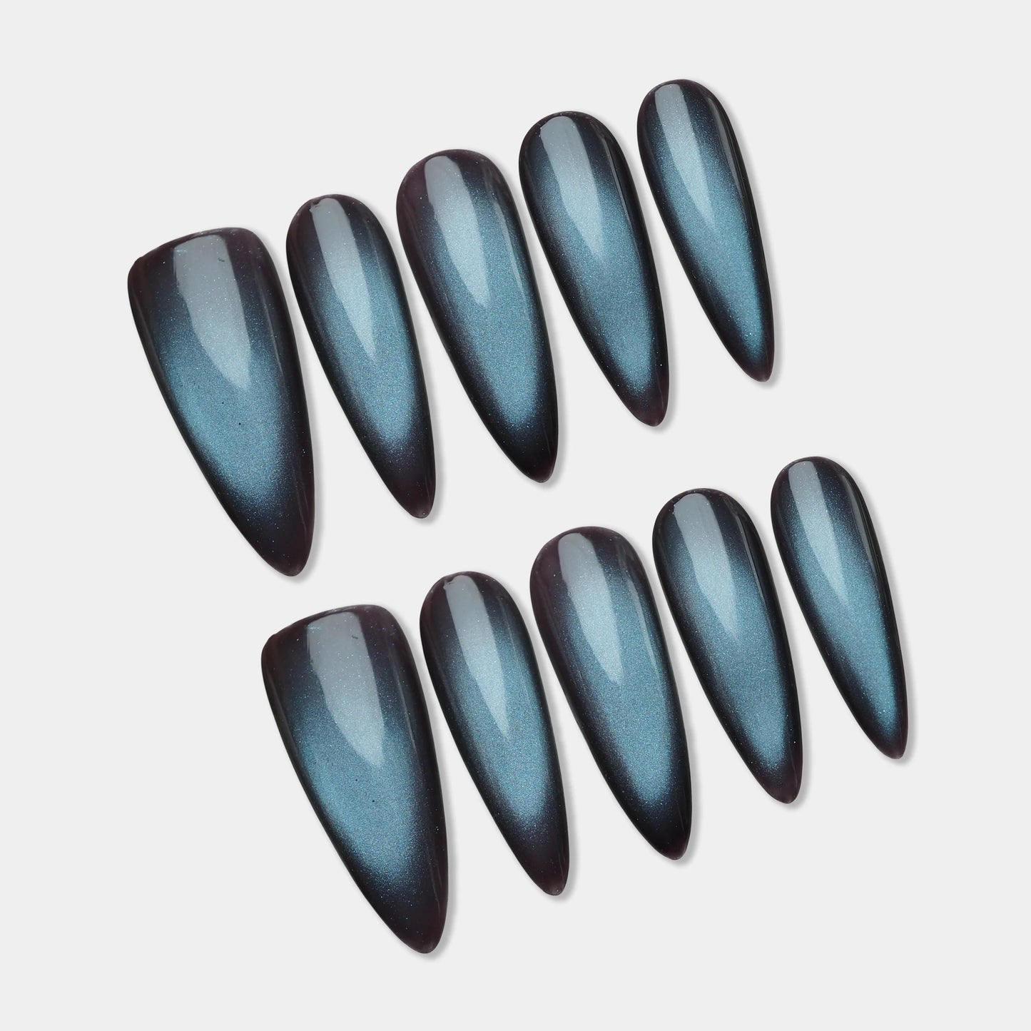 X-M161 | Steel Teal press-on nail set by Donailsart – teal nail art