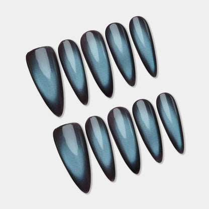 X-M161 | Steel Teal press-on nail set by Donailsart – teal nail art
