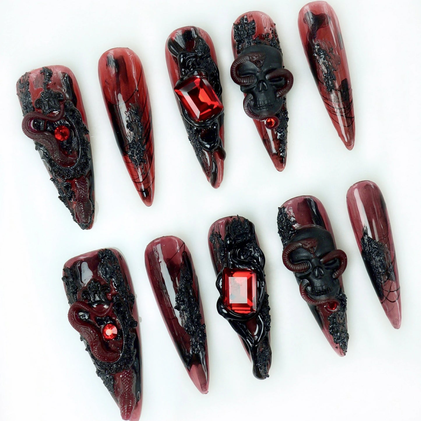 Crimson Serpent Skull - Do.nails