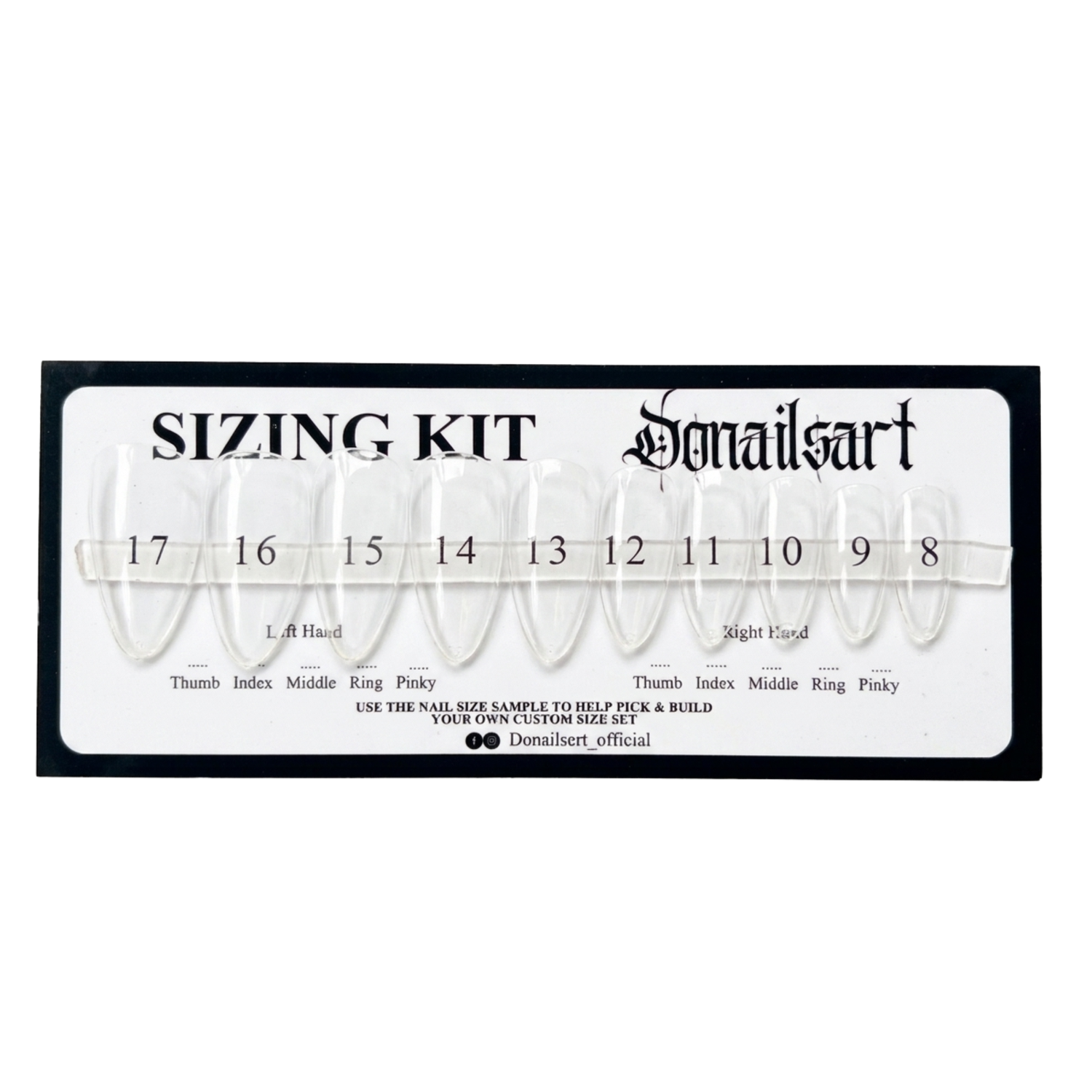 Donailsart press-on nail sizing kit – nail size guide to find the perfect fit for press-on nails