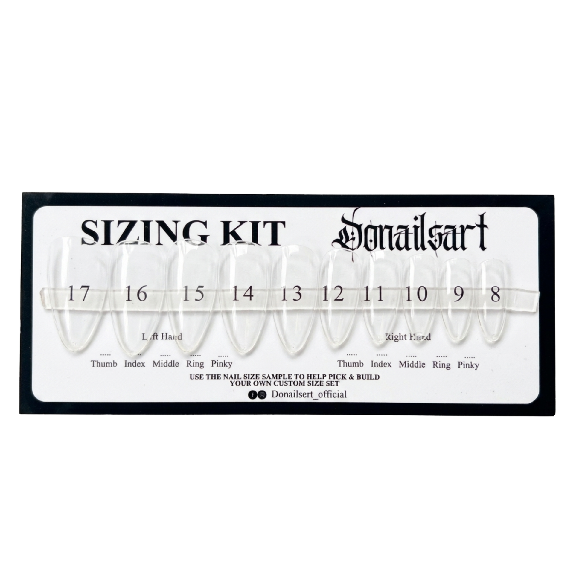 Donailsart press-on nail sizing kit – nail size guide to find the perfect fit for press-on nails